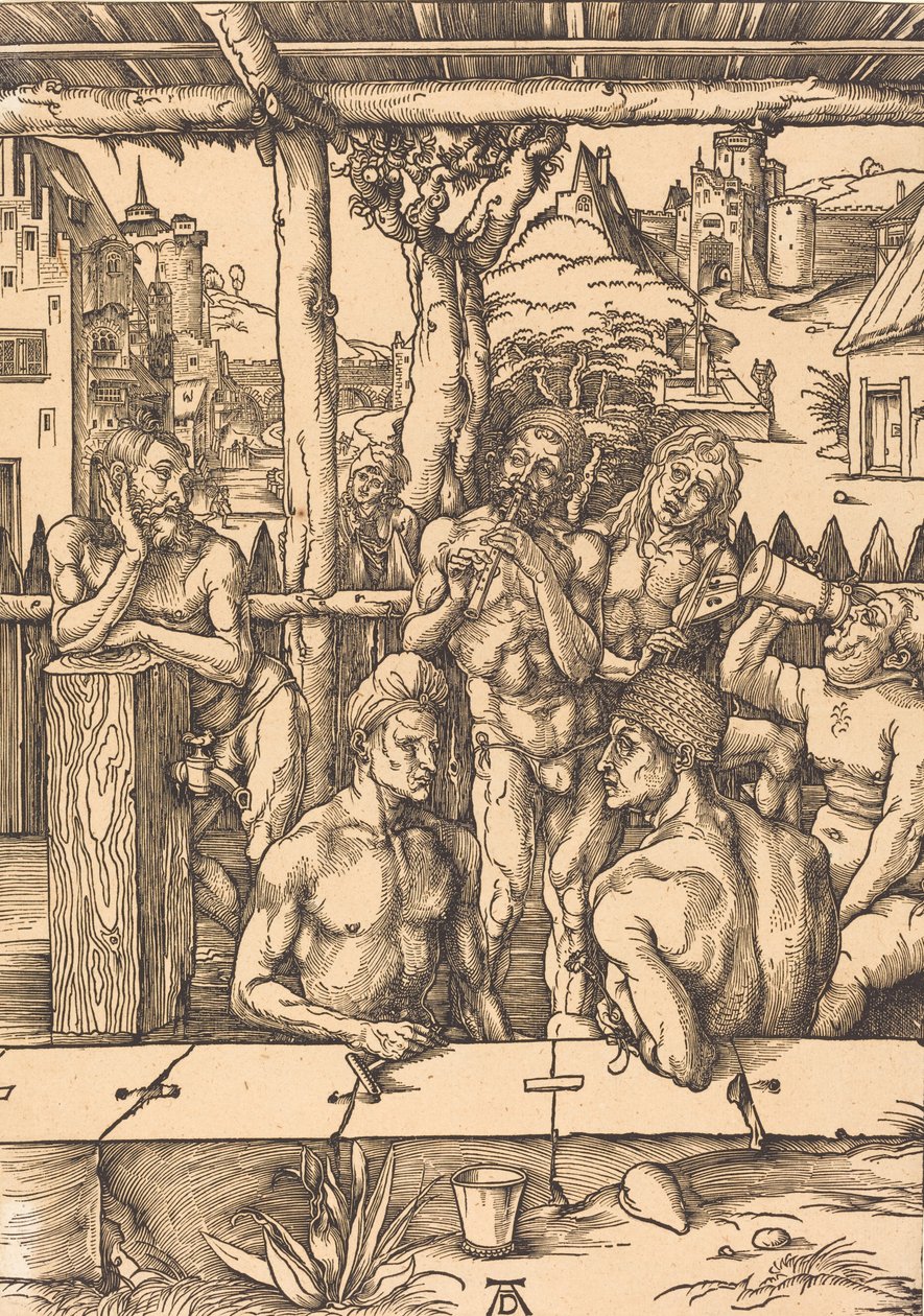Dom Łaźni, ok. godz. 14961497. autorstwa Albrecht Dürer