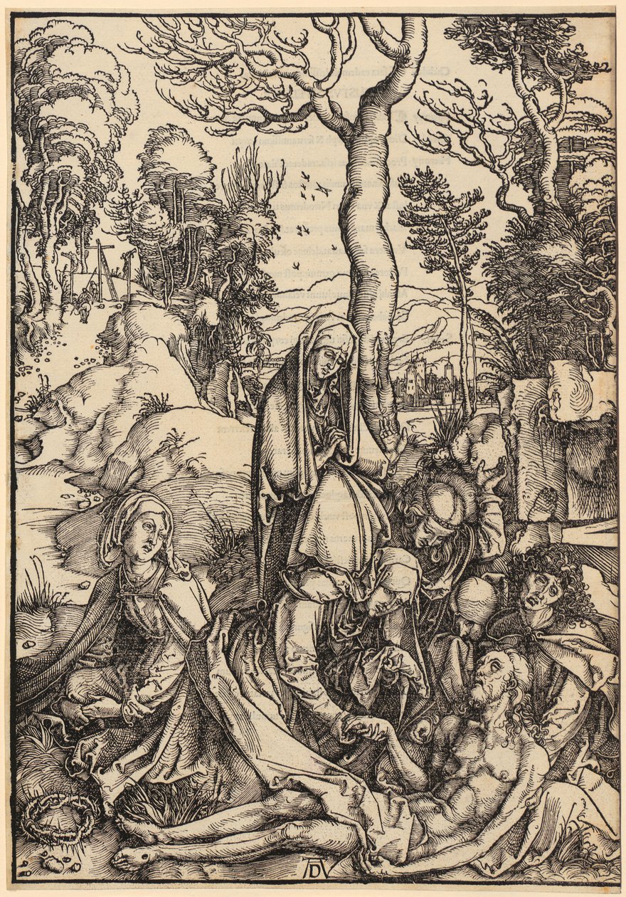 Opłakiwanie Chrystusa, arkusz 9 z cyklu „Wielka Pasja” autorstwa Albrecht Dürer