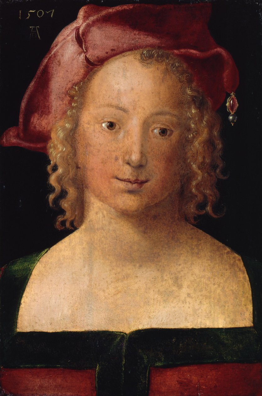 Portret dziewczynki w czerwonym beretku autorstwa Albrecht Dürer