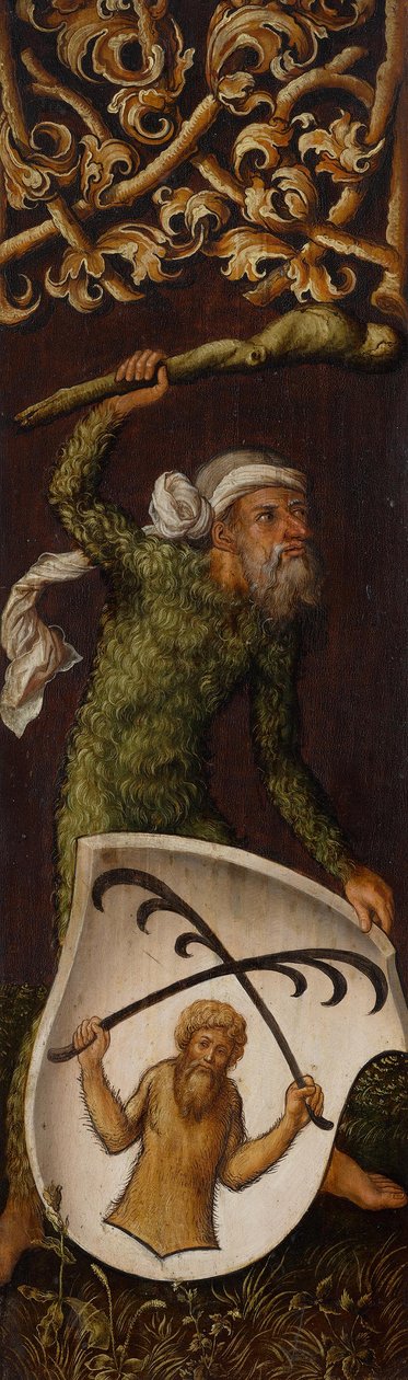 Tryptyk portretowy Oswolta Krela, lewe skrzydło: „Dziki człowiek” z herbem Oswolta Krela autorstwa Albrecht Dürer