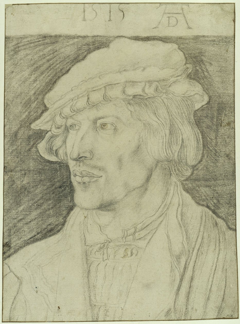 Portret z półpostawy młodego mężczyzny bez brody, zwróconego w lewo autorstwa Albrecht Dürer