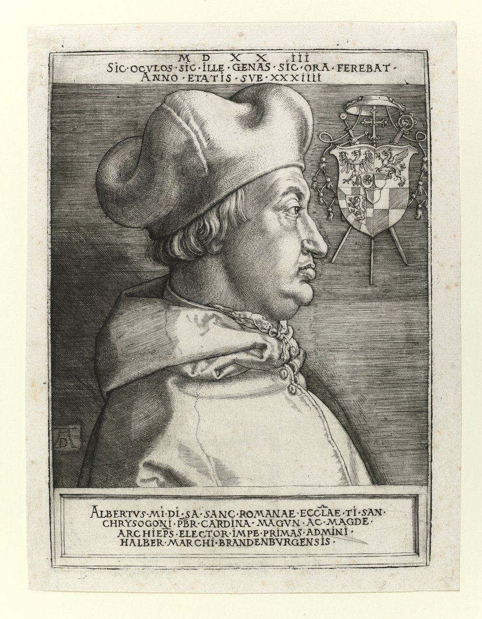 Kardynał Albert Brandenburgii, 1523 autorstwa Albrecht Dürer