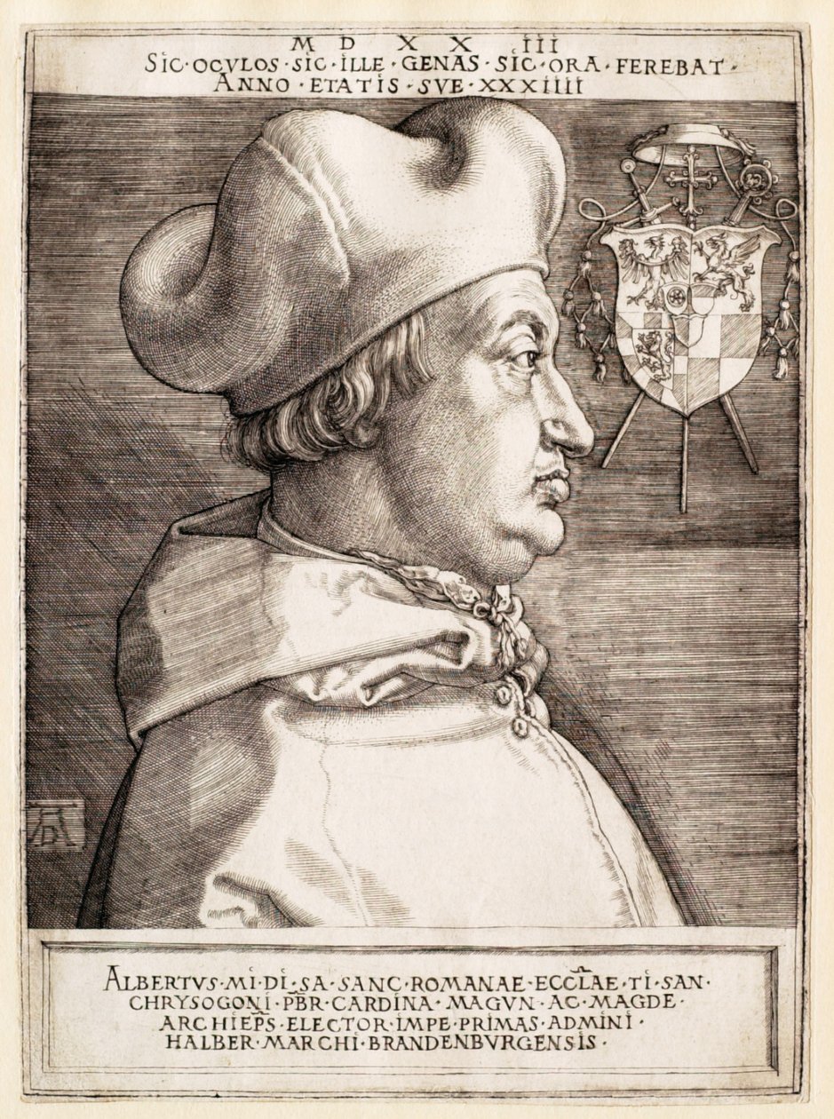 Kardynał Albrecht Brandenburg (Wielki kardynał) autorstwa Albrecht Dürer