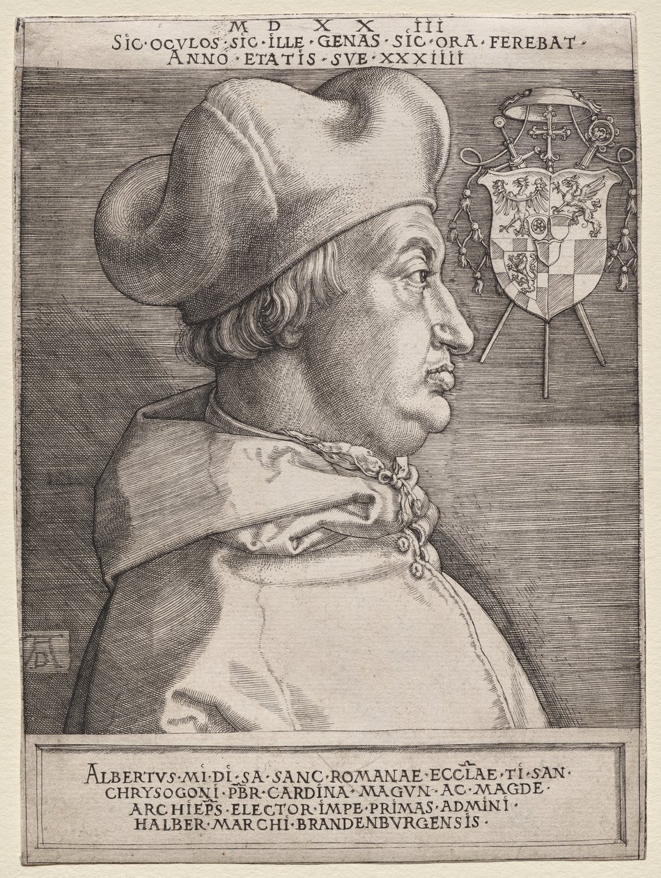 Kardynał Albrecht Brandenburgii – Wielka Płyta autorstwa Albrecht Dürer