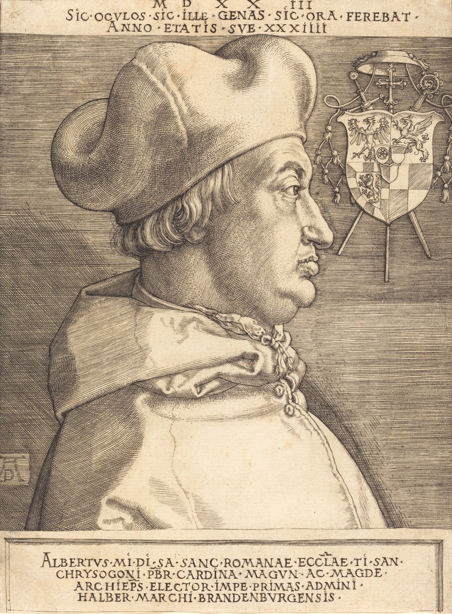 Kardynał Albrecht brandenburski Wielki Kardynał, 1523. autorstwa Albrecht Dürer