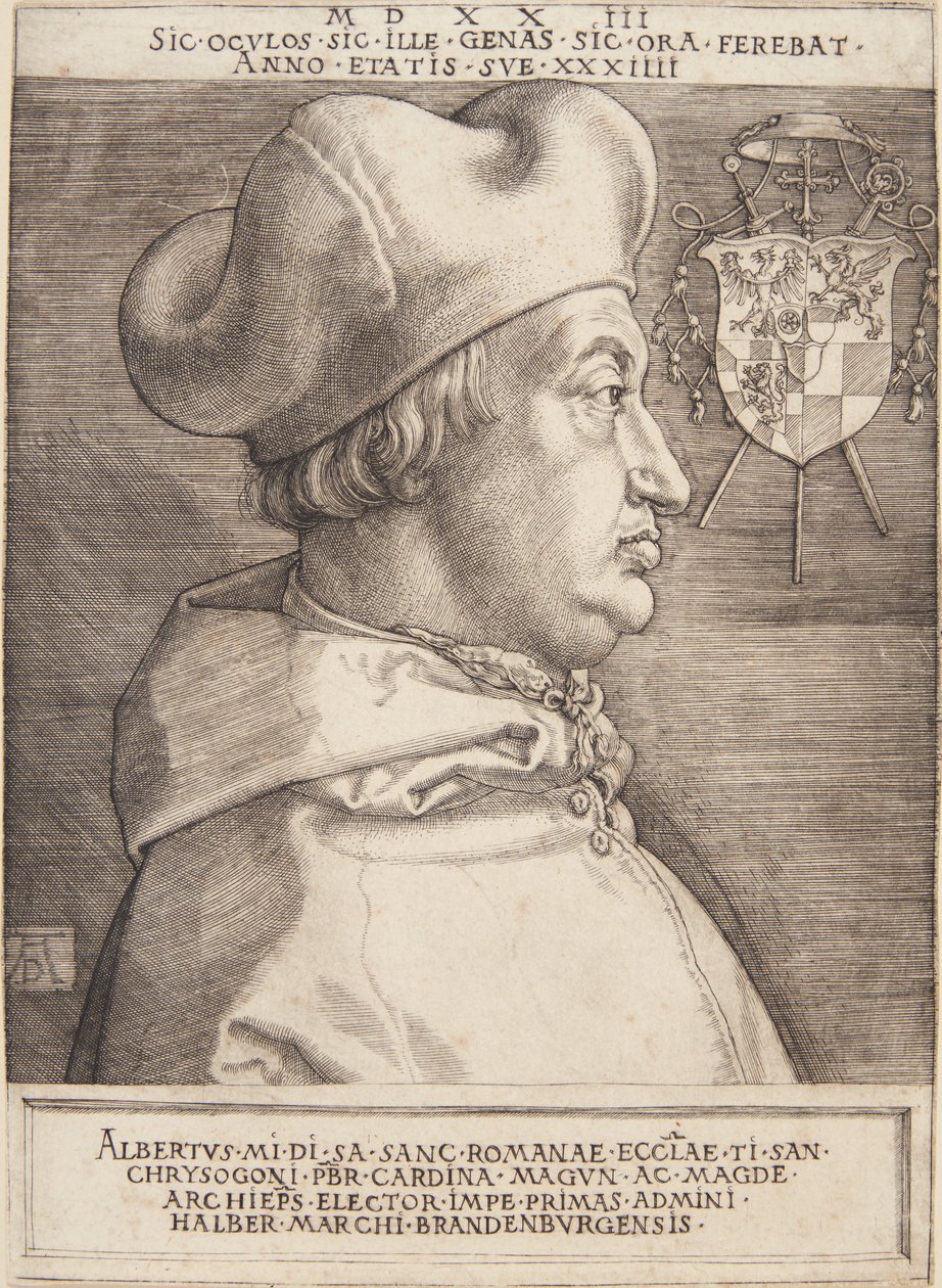 kardynał Albrecht Brandenburgii; czy wielki kardynał autorstwa Albrecht Dürer