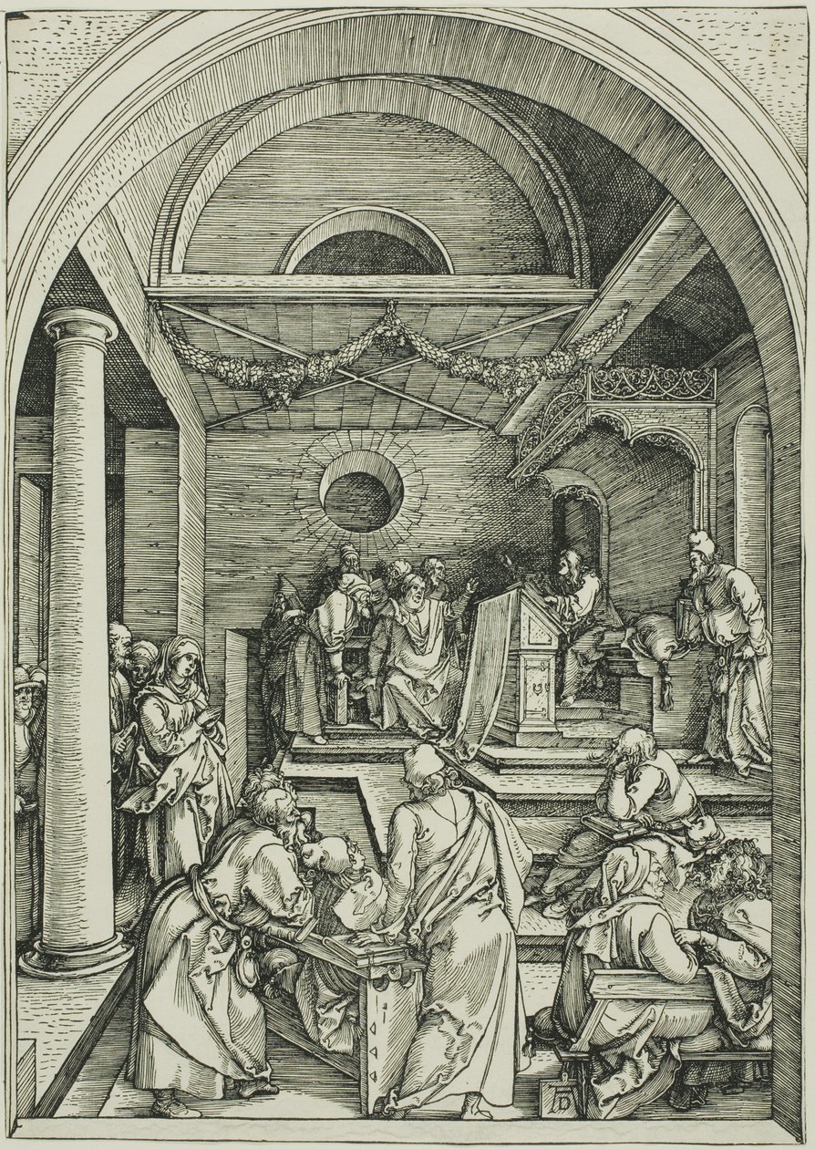 Chrystus wśród lekarzy, z Życia Dziewicy autorstwa Albrecht Dürer