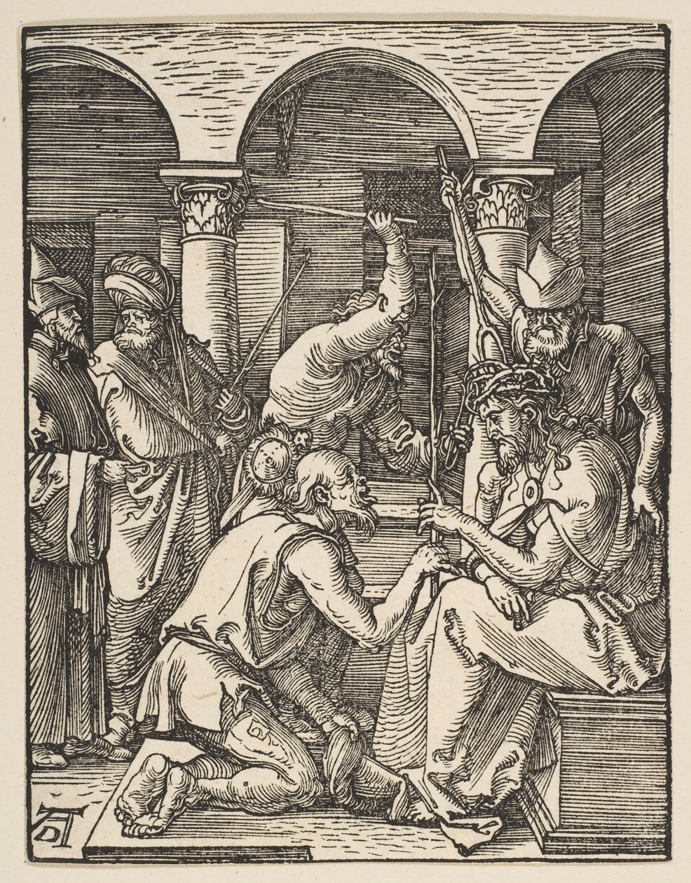 Chrystus ukoronowany cierniem, z Małej pasji, ca. 1509. autorstwa Albrecht Dürer