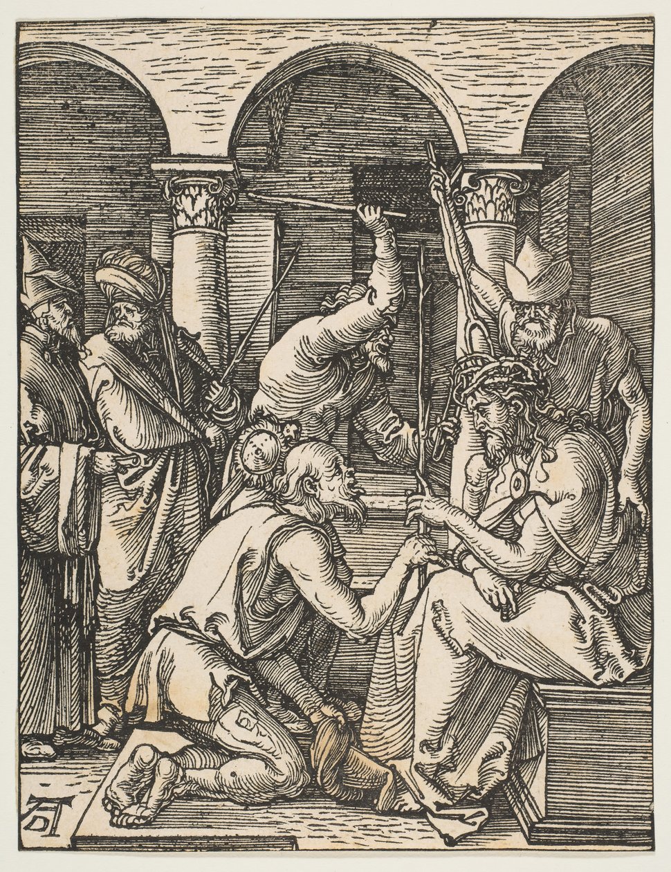 Chrystus ukoronowany cierniem, z Małej pasji, ca. 1509. autorstwa Albrecht Dürer