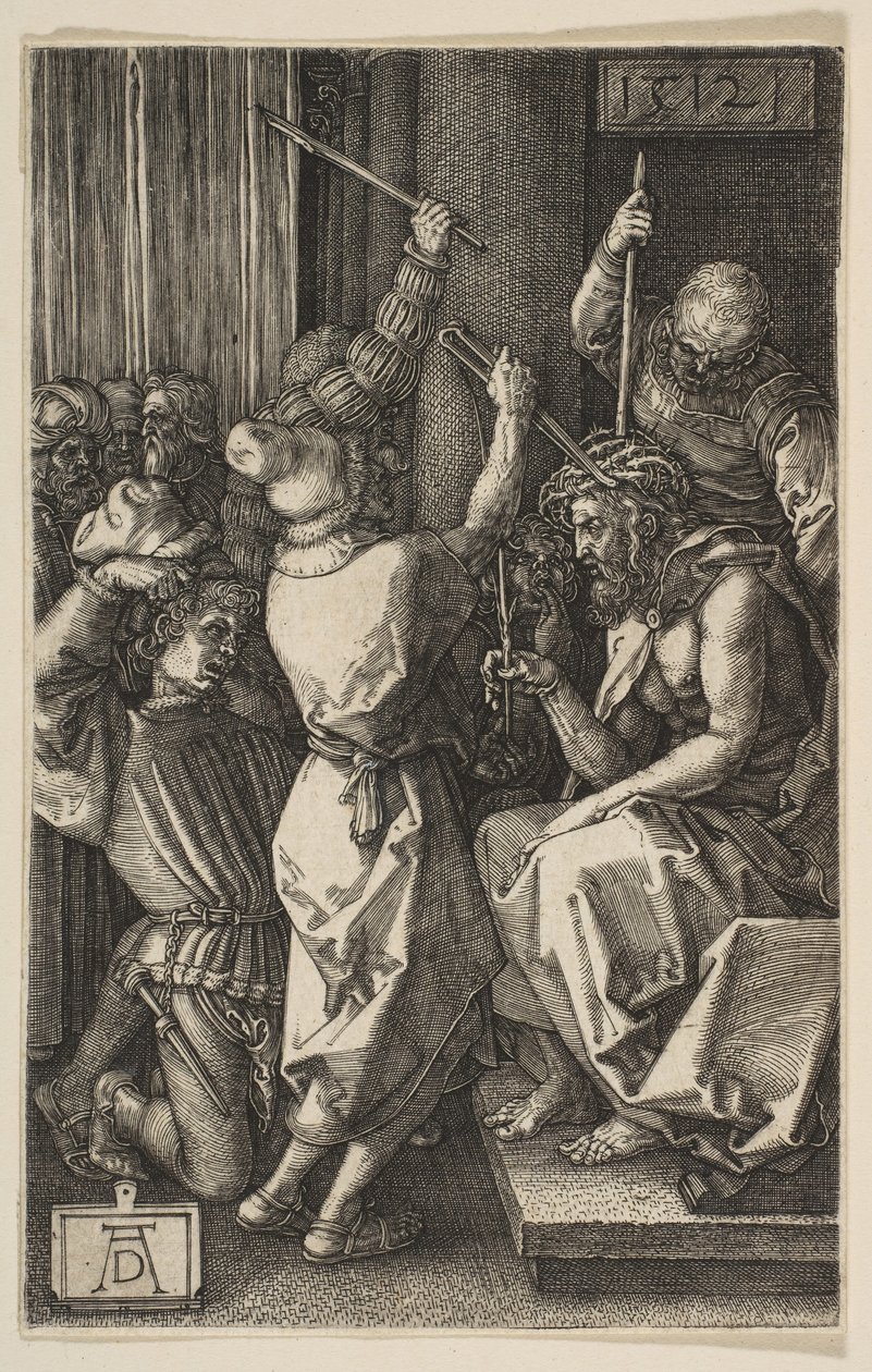 Chrystus ukoronowany cierniem, z wyrytej męki, 1512. autorstwa Albrecht Dürer