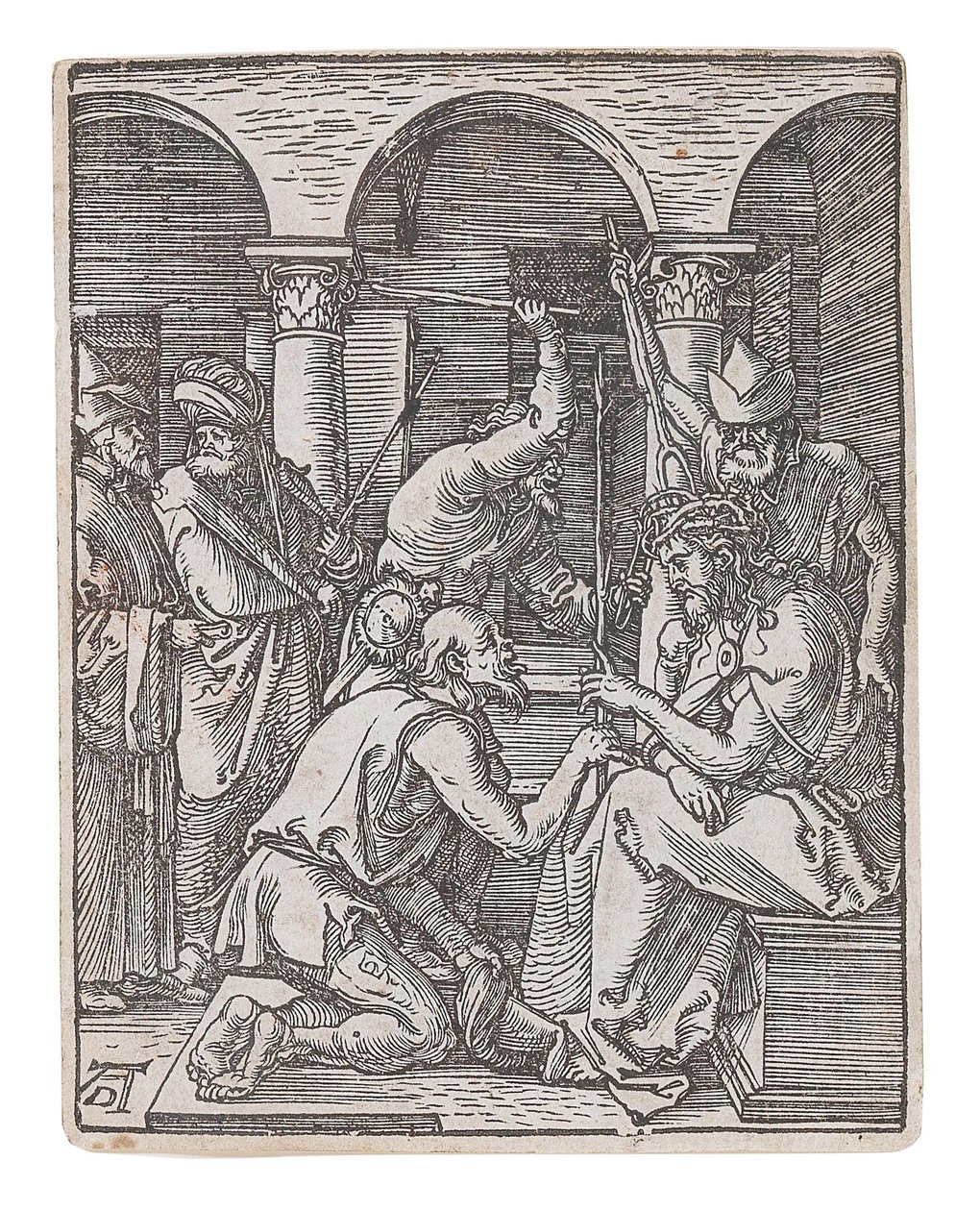 Chrystus ukoronowany cierniem, z cyklu Mała pasja, ok. 1509-1511. autorstwa Albrecht Dürer