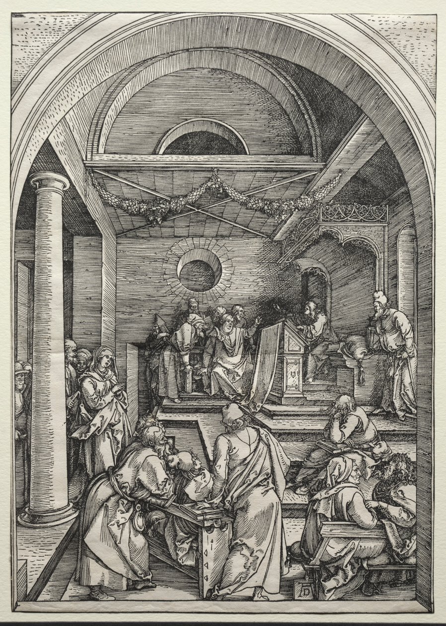 Chrystus spiera się z lekarzami, ok. 1930. 1503-1504. autorstwa Albrecht Dürer