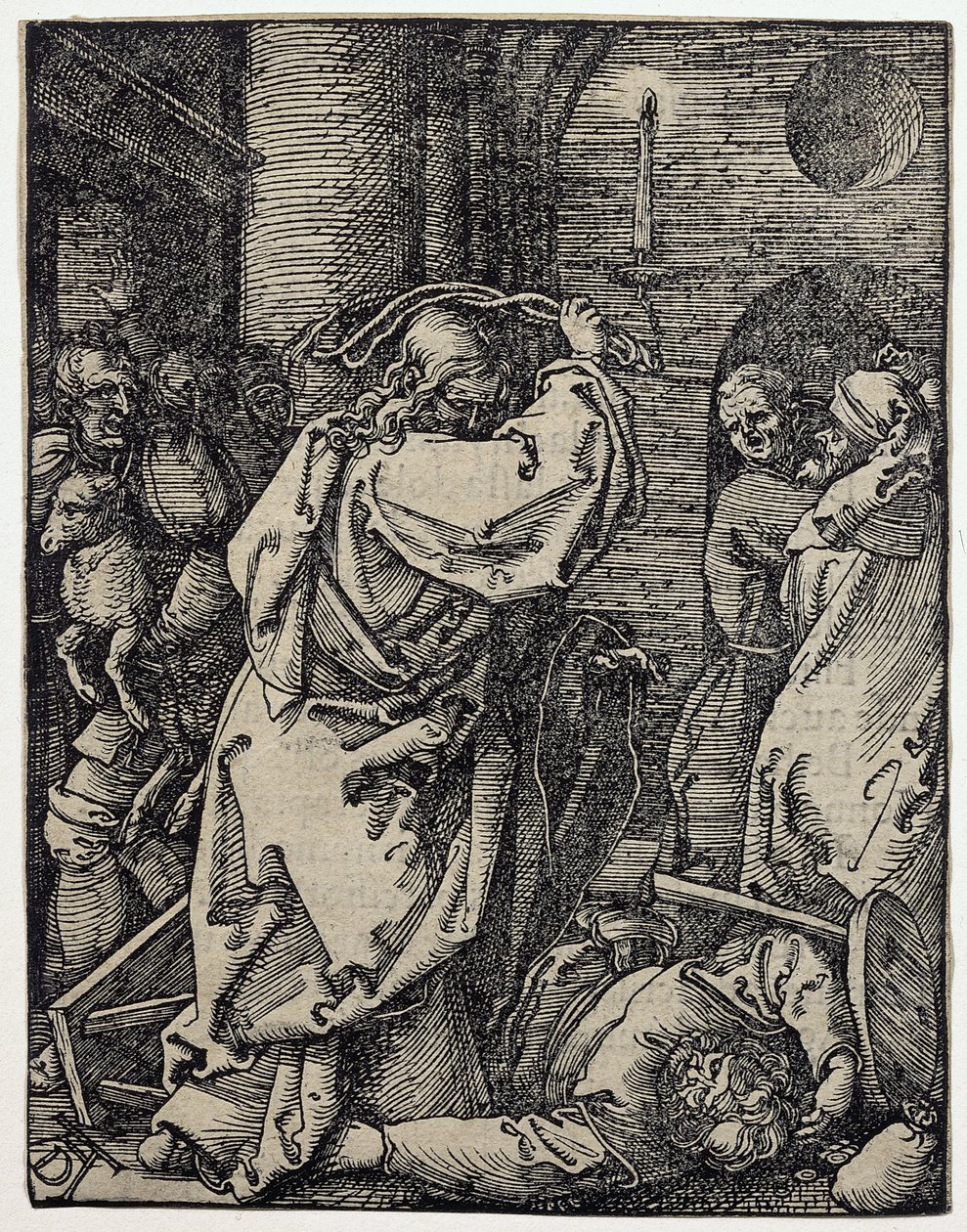 Chrystus wypędzający pieniądze ze świątyni, nr. 7 z cyklu „Mała pasja” autorstwa Albrecht Dürer