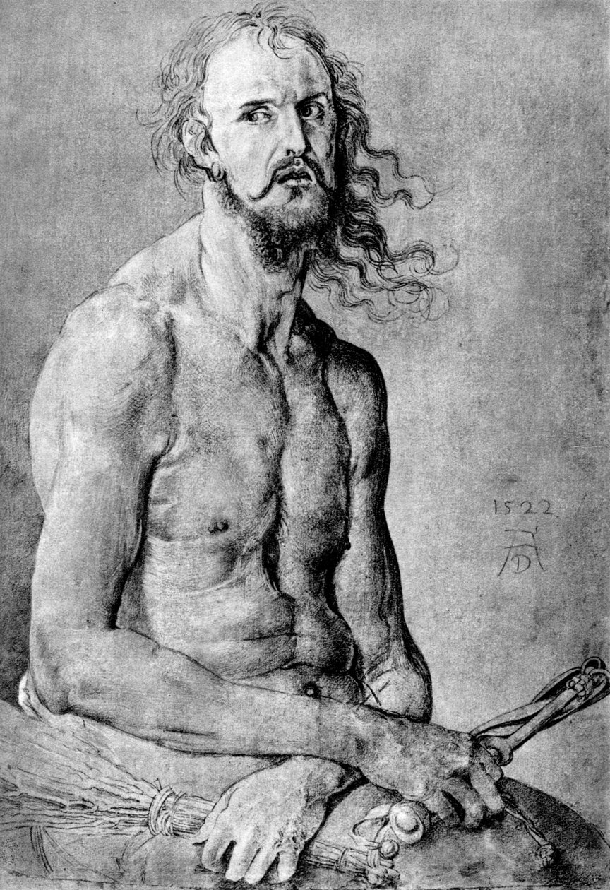 Chrystus, człowiek smutku, z rysami Durersa, 1522, 1936 autorstwa Albrecht Dürer