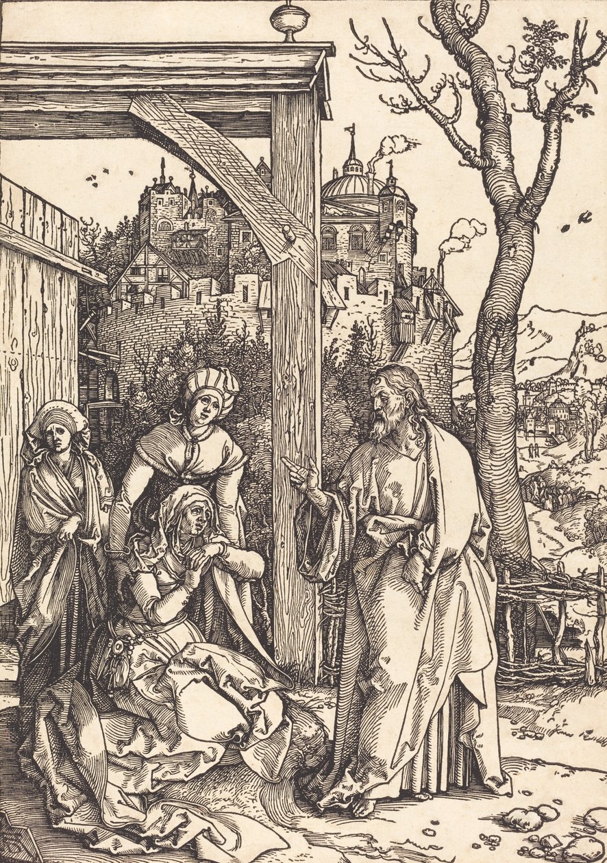 Chrystus żegnający się z Matką, c. 15041505. autorstwa Albrecht Dürer