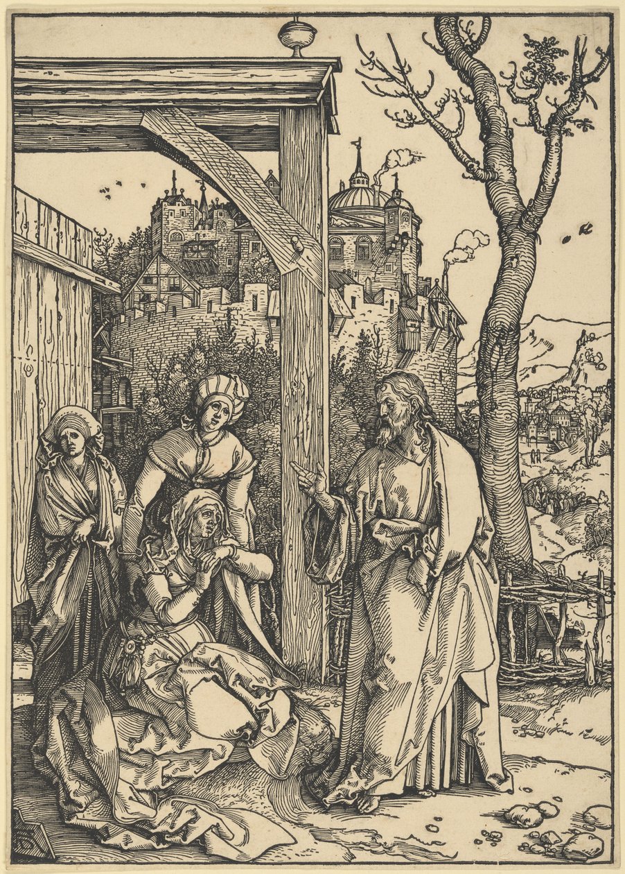 Chrystus żegna się z matką, z Życia Marii Panny autorstwa Albrecht Dürer