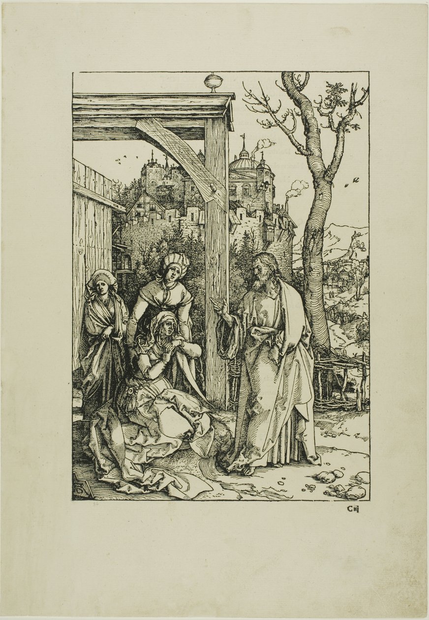 Chrystus żegnający się z Matką, z Życia Dziewicy autorstwa Albrecht Dürer