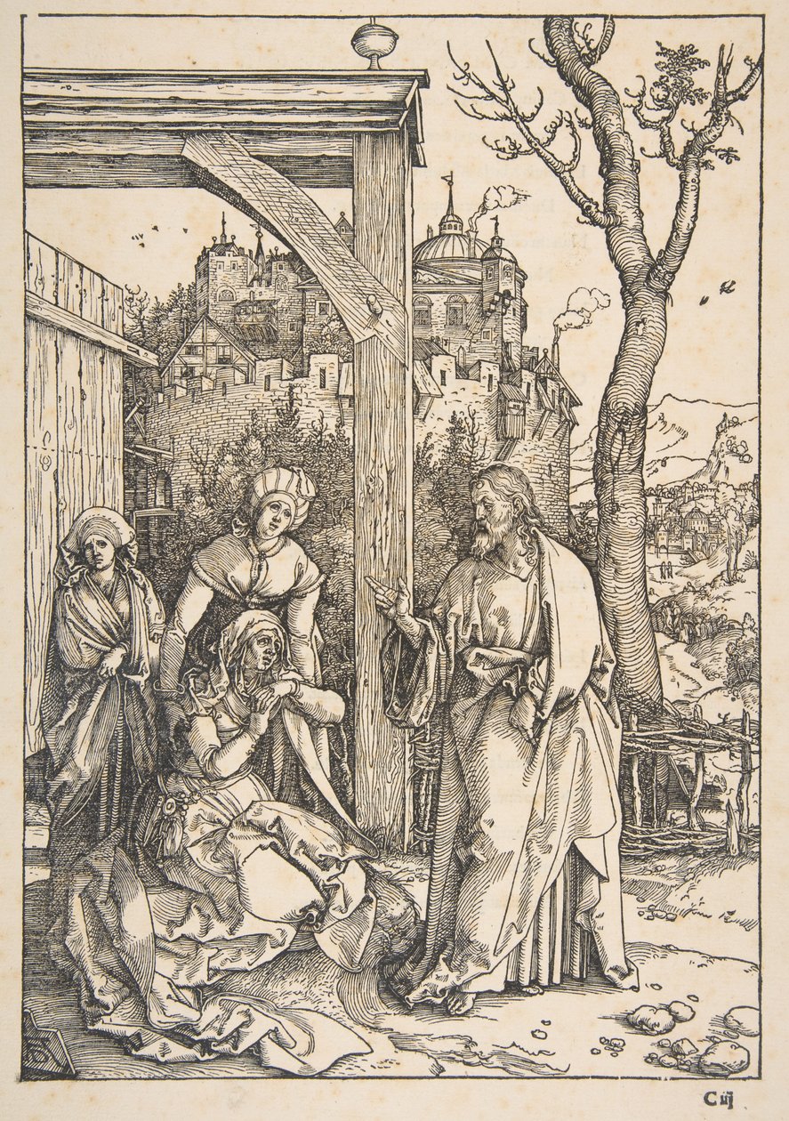 „Pożegnanie Chrystusa z Matką” z cyklu „Życie Najświętszej Maryi Panny” autorstwa Albrecht Dürer