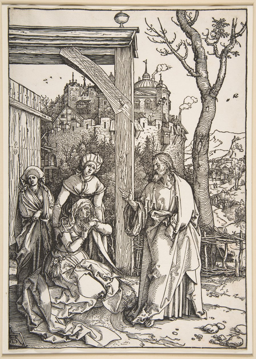 „Pożegnanie Chrystusa z Matką” z cyklu „Życie Najświętszej Maryi Panny” autorstwa Albrecht Dürer