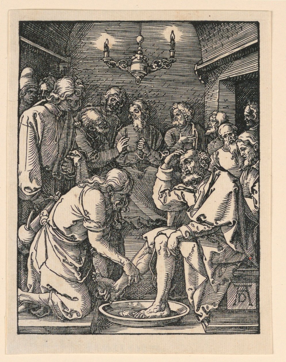 Chrystus myjący stopy, z serialu Mała pasja autorstwa Albrecht Dürer