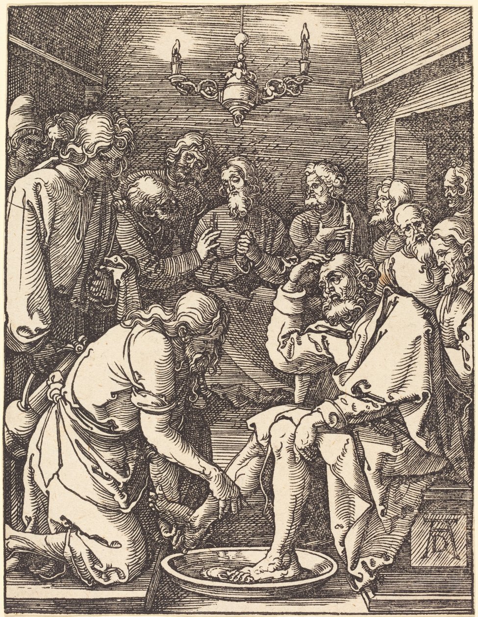 Chrystus umywa nogi uczniom autorstwa Albrecht Dürer