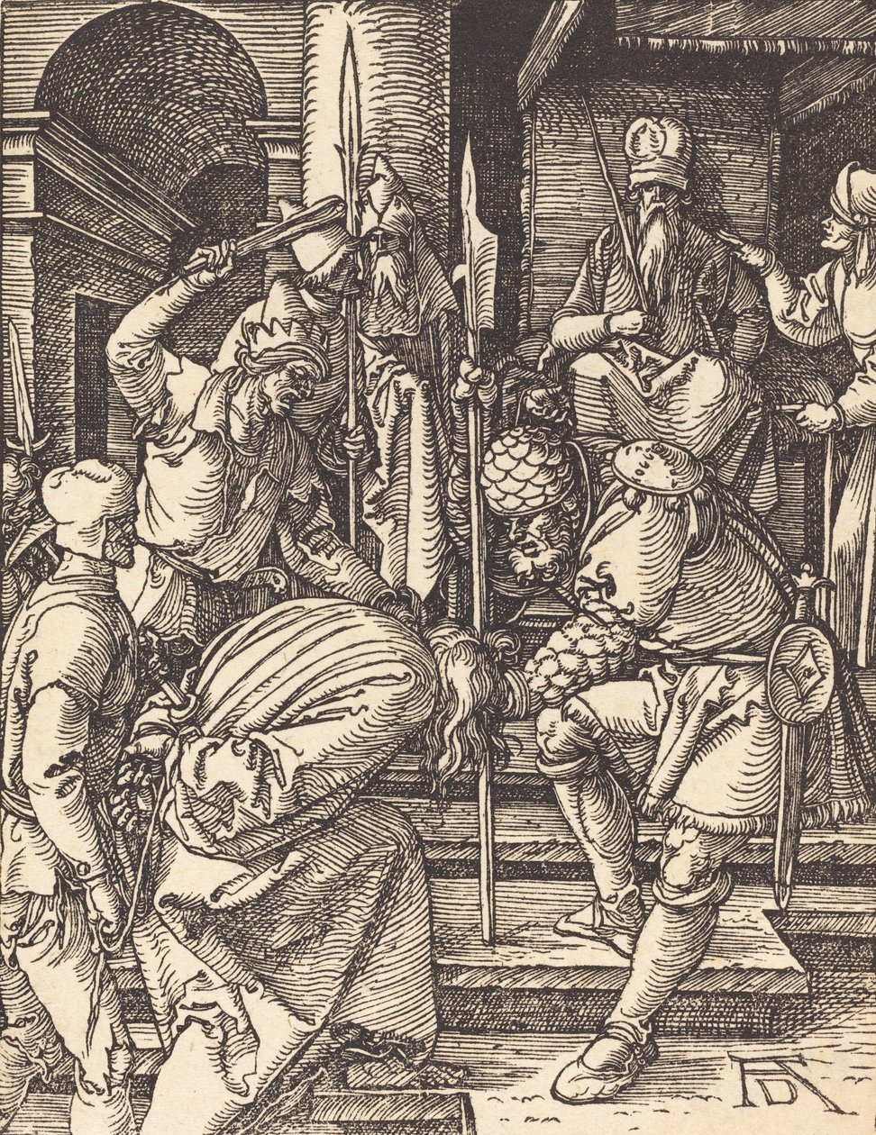 Chrystus przed Annaszem, prawdopodobnie ok. 15091510. autorstwa Albrecht Dürer