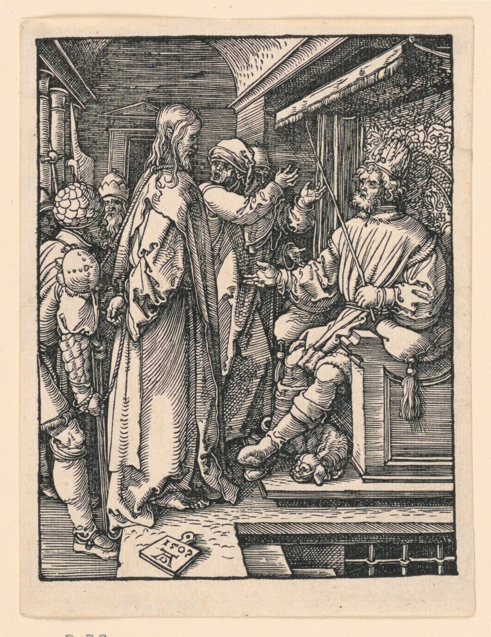Chrystus przed Herodem, z serii Mała pasja autorstwa Albrecht Dürer