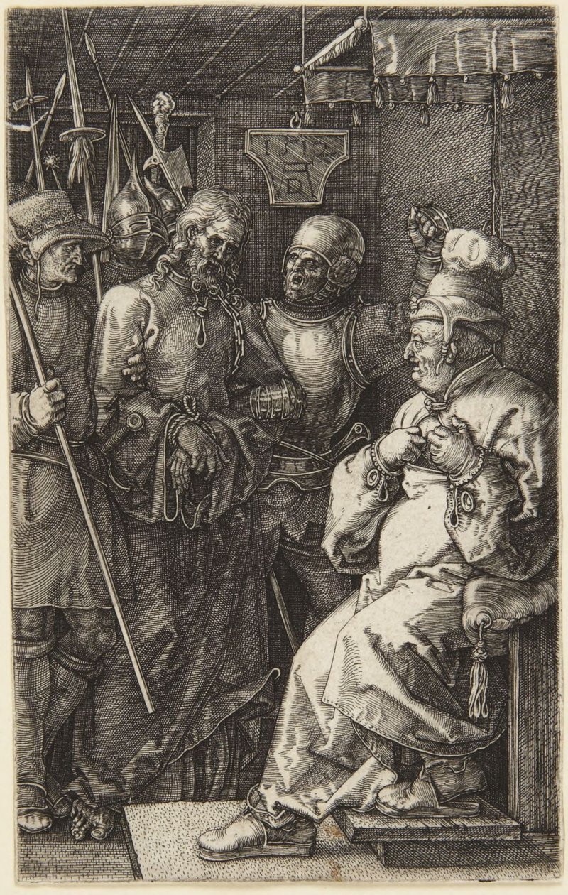 Chrystus przed Piłatem (z Pasji rytowanej) autorstwa Albrecht Dürer