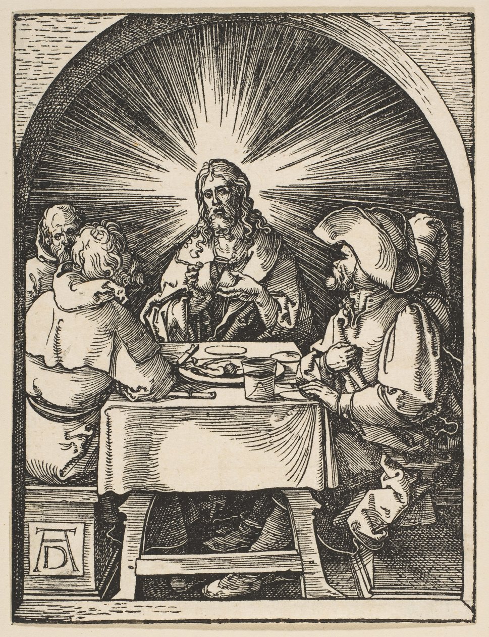 Chrystus w Emaus, z Małej pasji, ca. 1510. autorstwa Albrecht Dürer