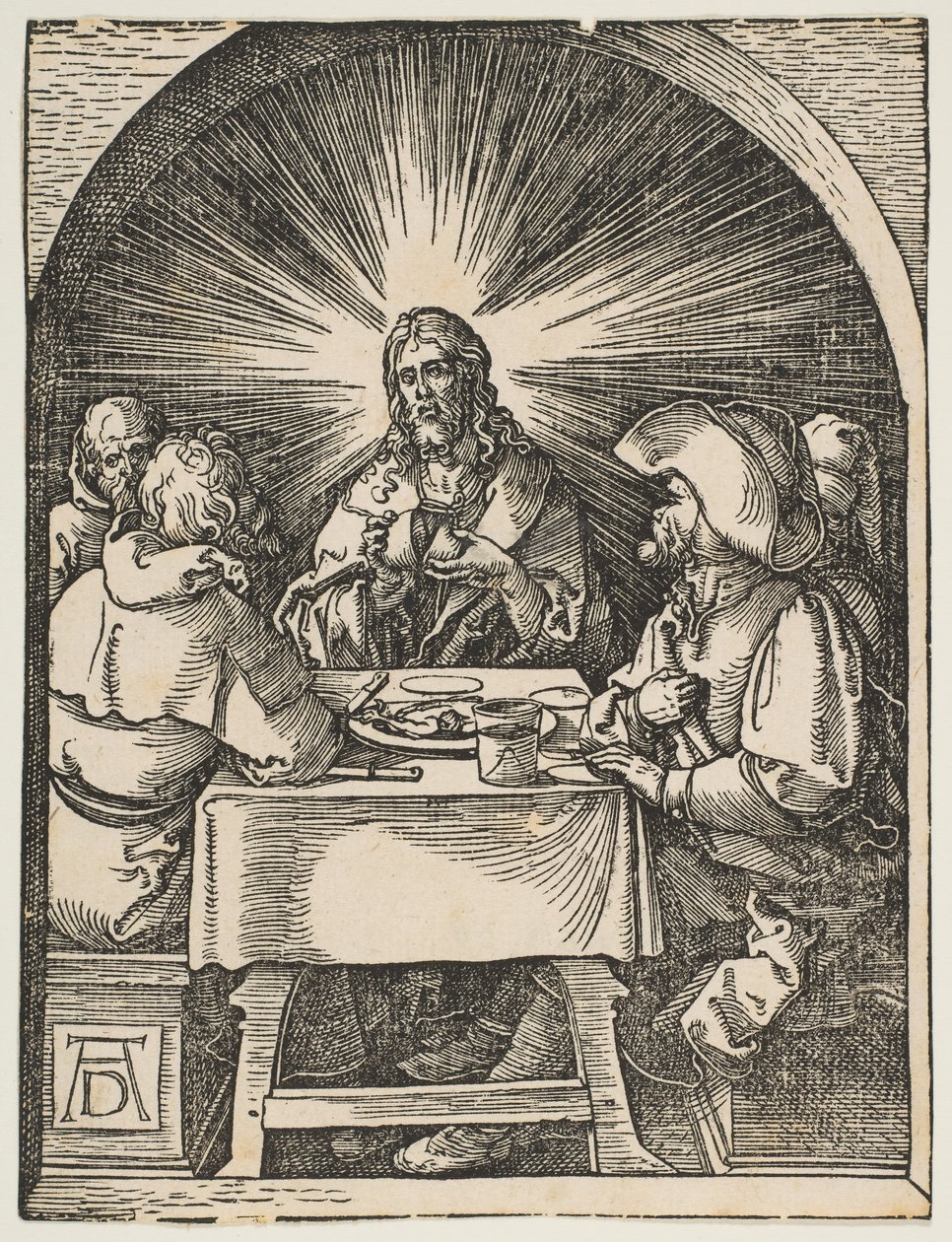 Chrystus w Emaus, z Małej pasji, ca. 1510. autorstwa Albrecht Dürer