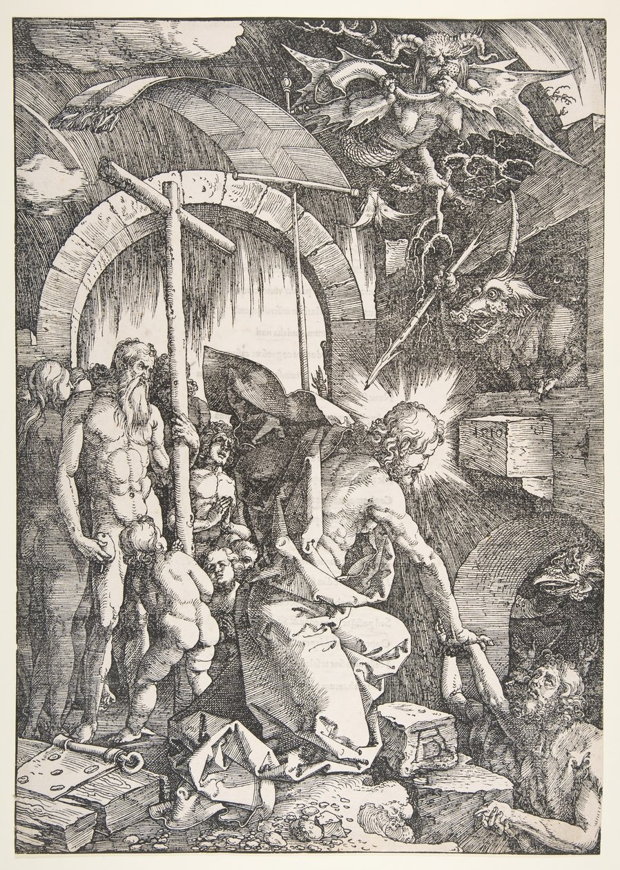 Chrystus w otchłani, z Wielkiej Męki, wydanie 1511.n.d. autorstwa Albrecht Dürer
