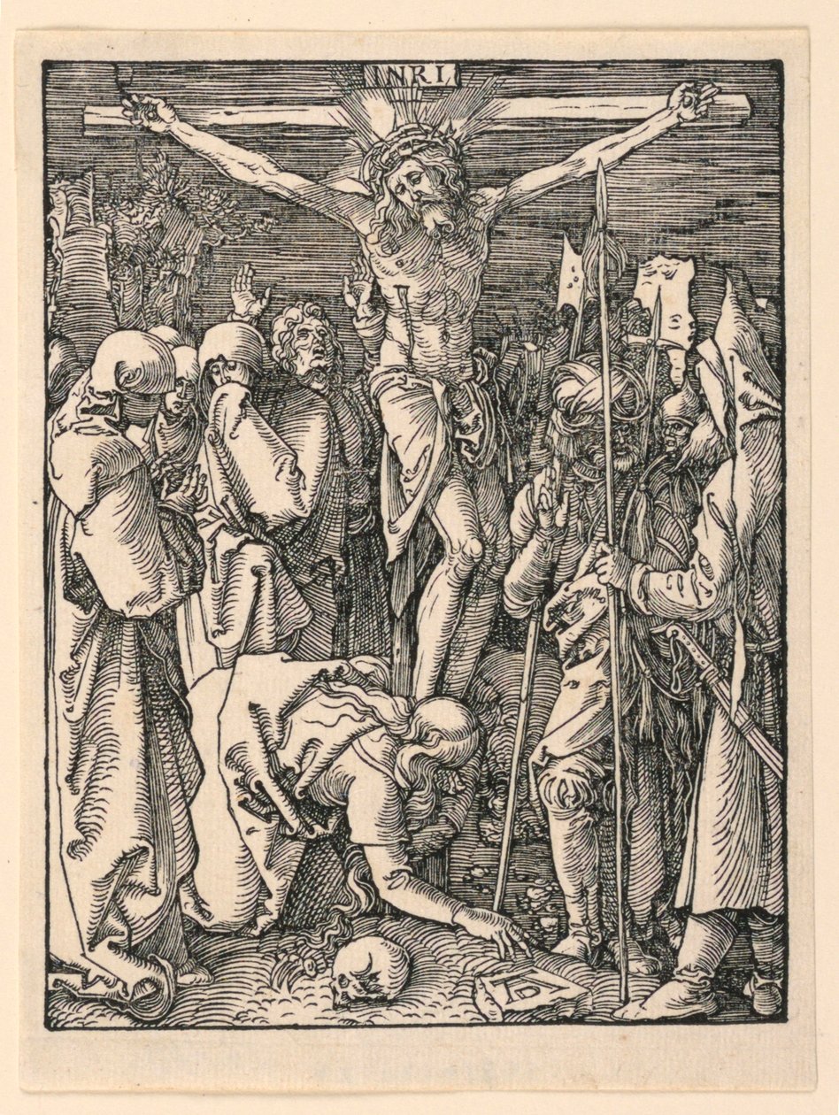 Chrystus na krzyżu (Ukrzyżowanie), z serii Mała pasja autorstwa Albrecht Dürer