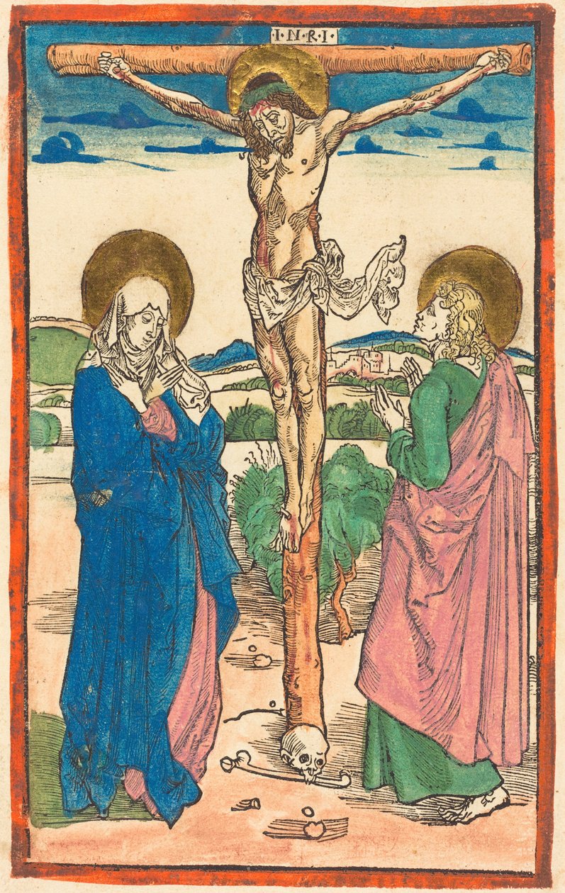 Chrystus na krzyżu między Matką Boską a świętym Janem autorstwa Albrecht Dürer