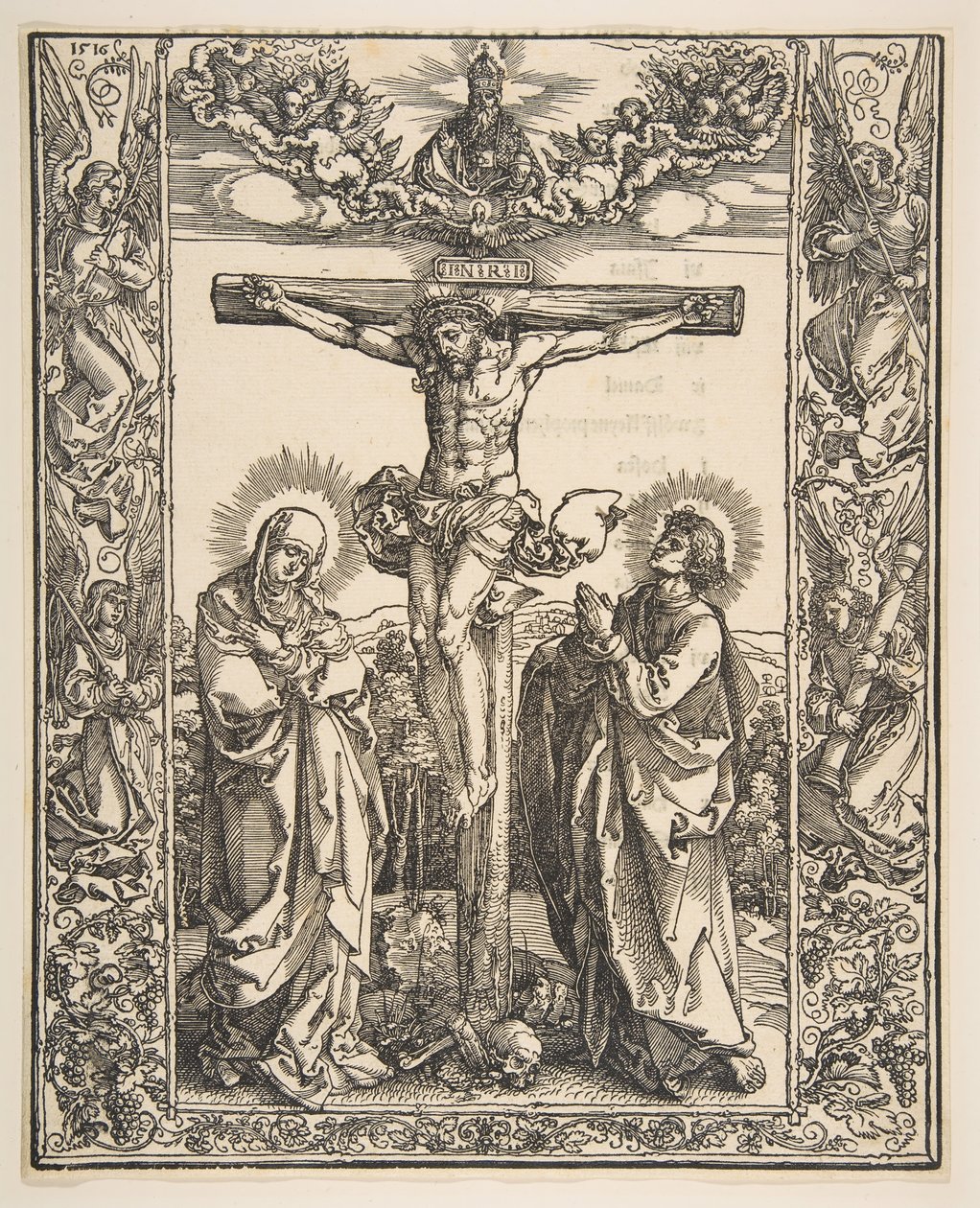 Chrystus na krzyżu między Dziewicą a św. Janem, 1516. autorstwa Albrecht Dürer