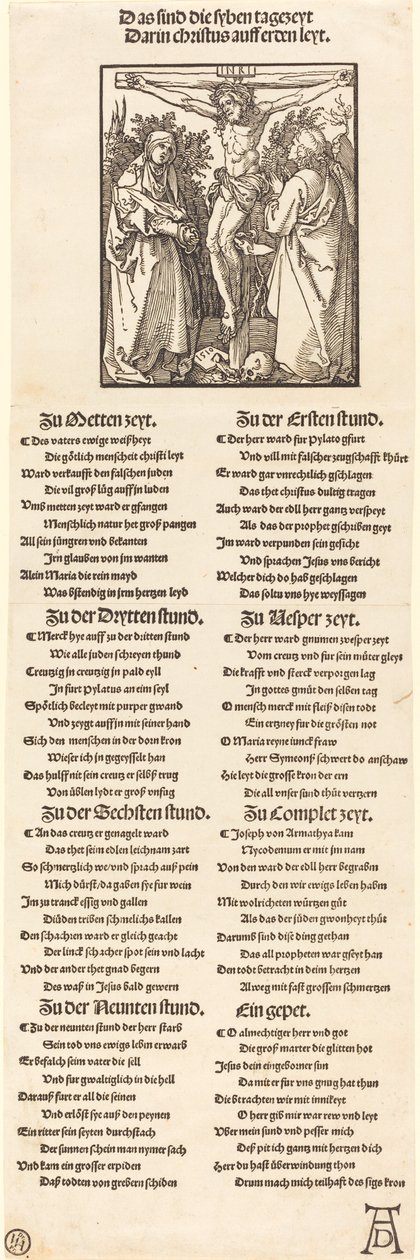 Chrystus na krzyżu z Maryją i św. Janem autorstwa Albrecht Dürer