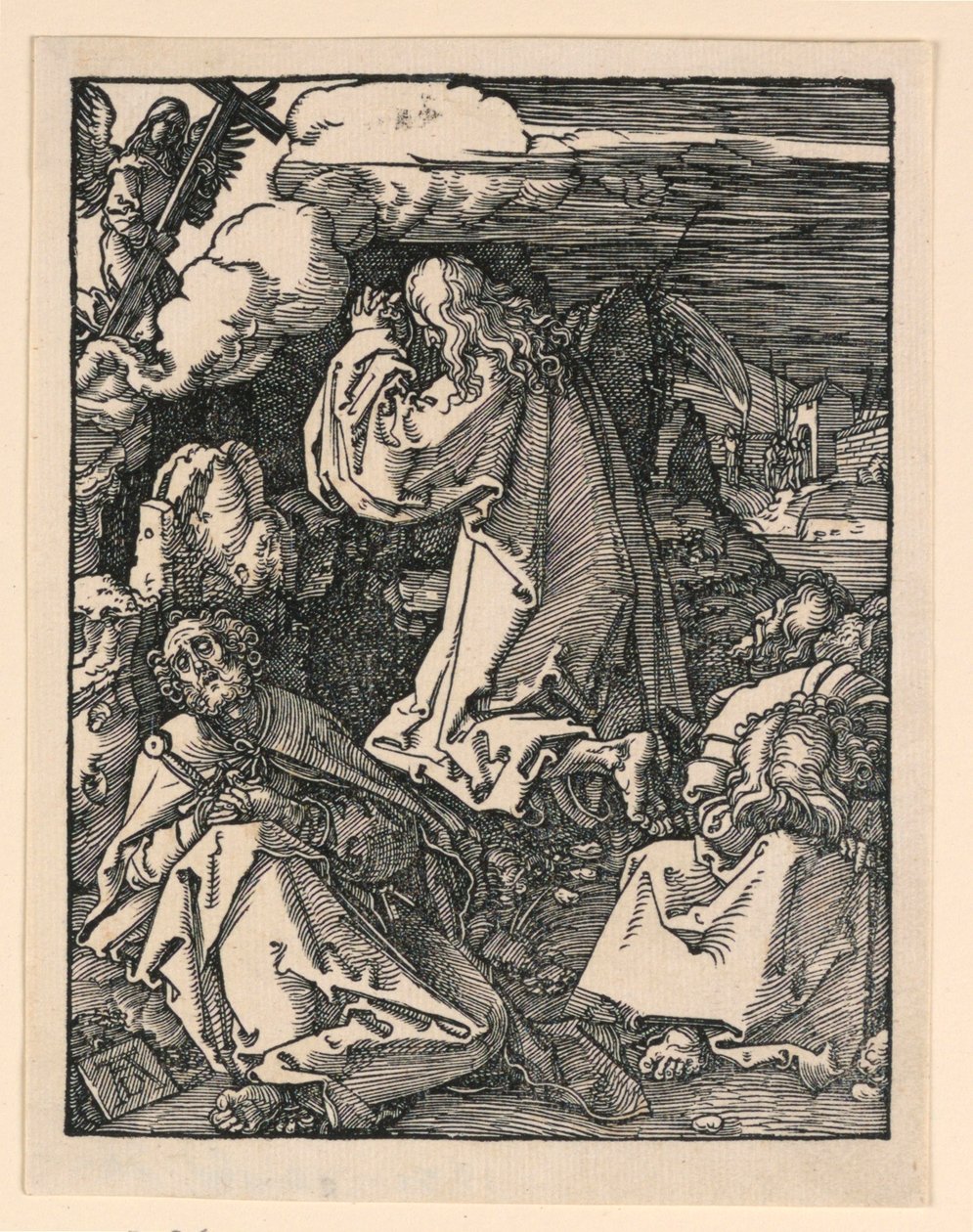 Chrystus na Górze Oliwnej (Agonia w ogrodzie), z serii Mała pasja autorstwa Albrecht Dürer