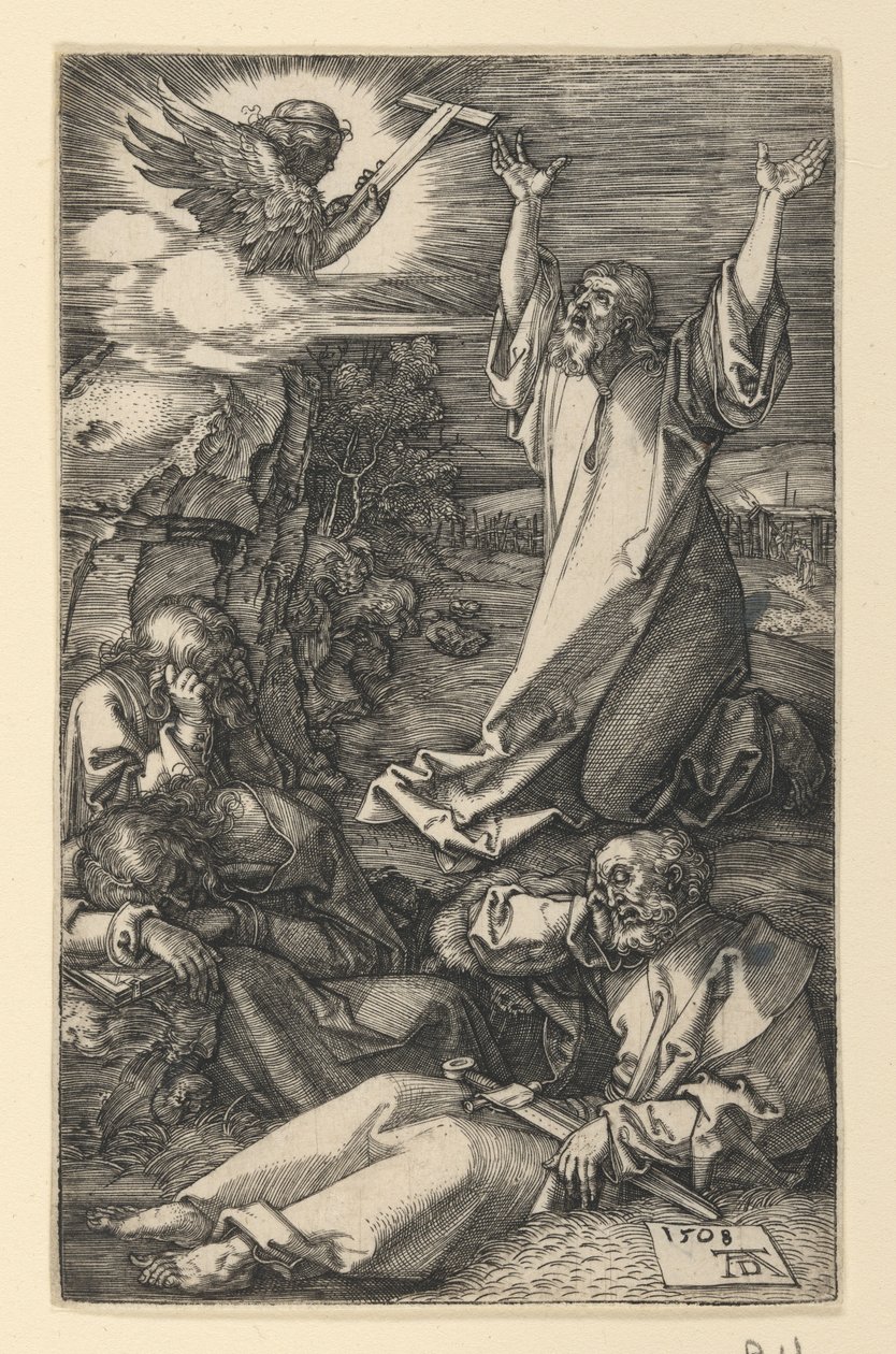 Chrystus na Górze Oliwnej, z Męki rytowanej autorstwa Albrecht Dürer