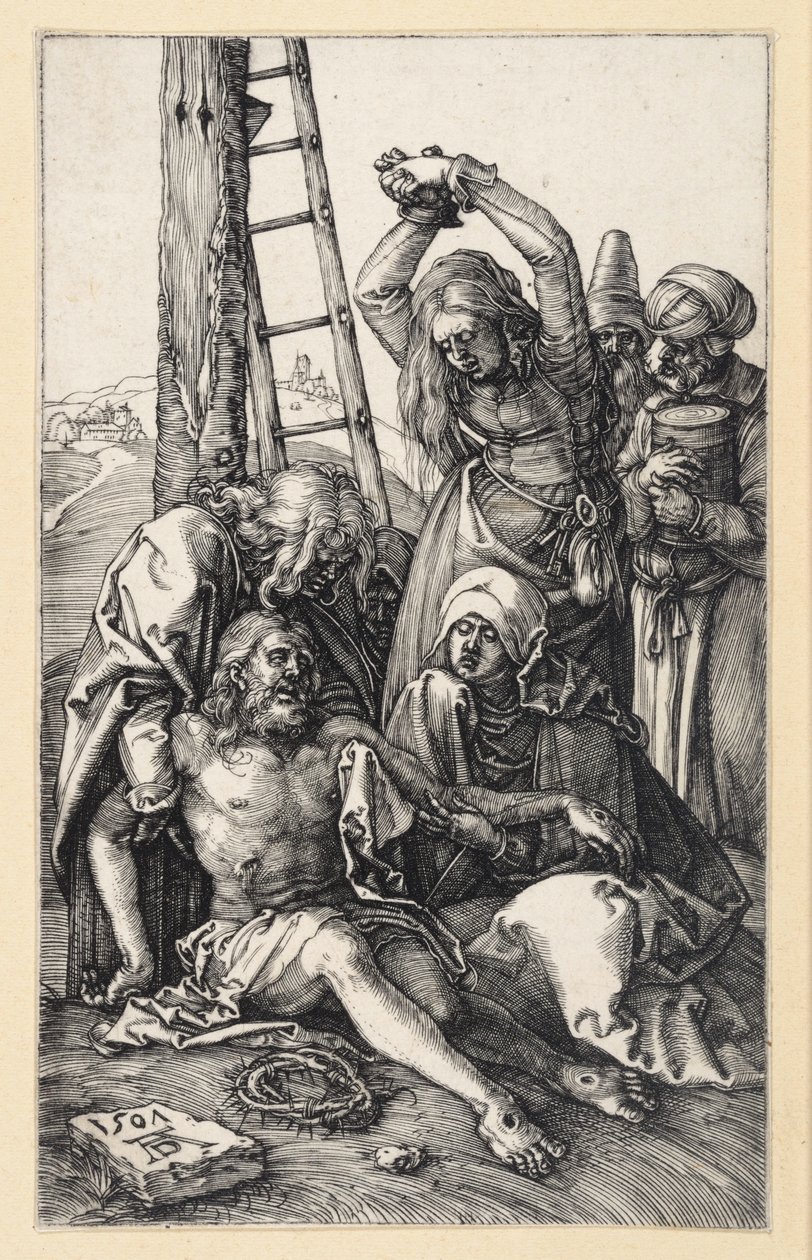 Opłakiwanie Chrystusa (Pasja miedziorytnicza) autorstwa Albrecht Dürer