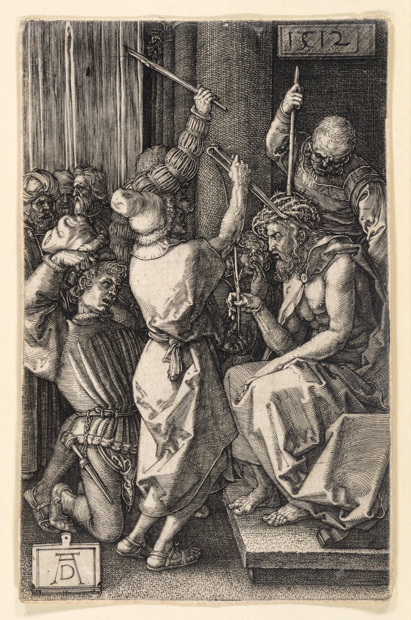 Cierniem koronowanie Chrystusa (Pasja miedziorytnicza) autorstwa Albrecht Dürer