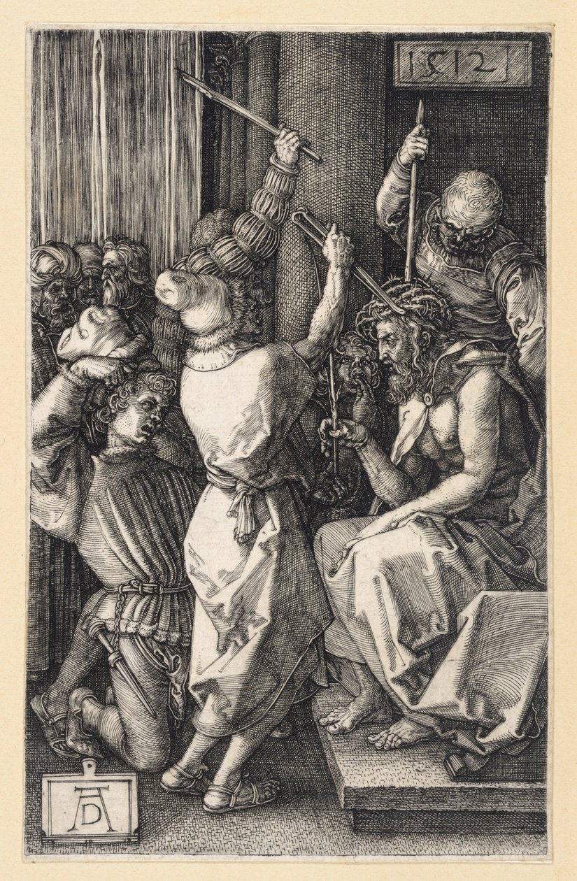 Koronowanie Chrystusa cierniem (Pasja miedziorytnicza) autorstwa Albrecht Dürer