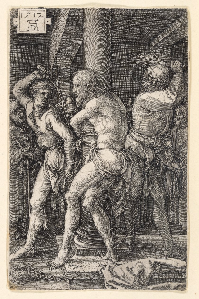 Biczowanie Chrystusa (Pasja miedziorytnicza) autorstwa Albrecht Dürer