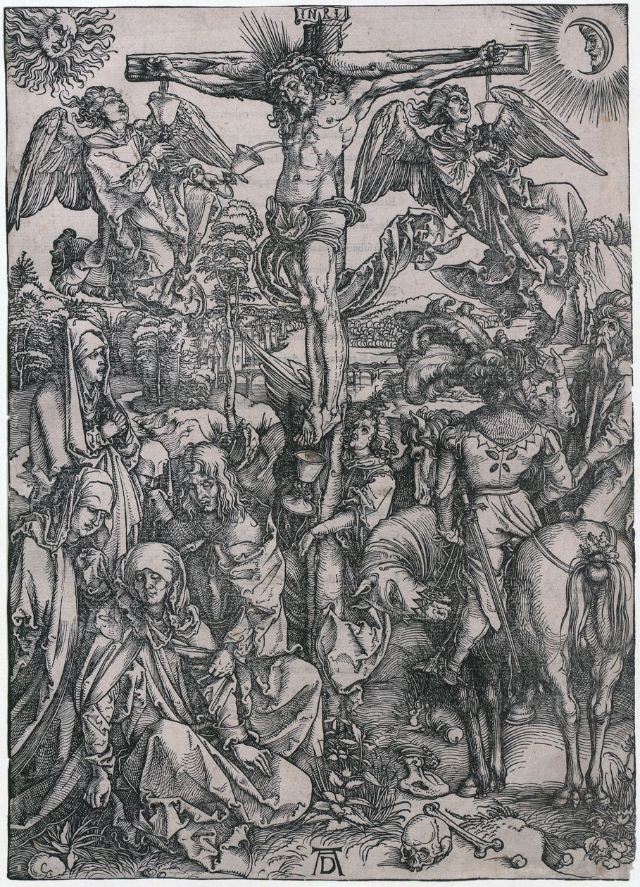Chrystus na krzyżu, arkusz 8 z cyklu „Wielka Pasja” autorstwa Albrecht Dürer