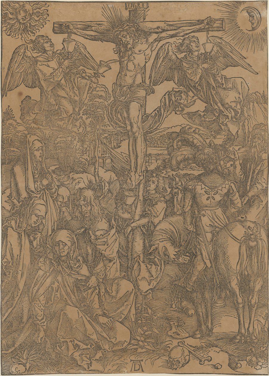 Chrystus na krzyżu, arkusz 8 z cyklu „Wielka Pasja” autorstwa Albrecht Dürer