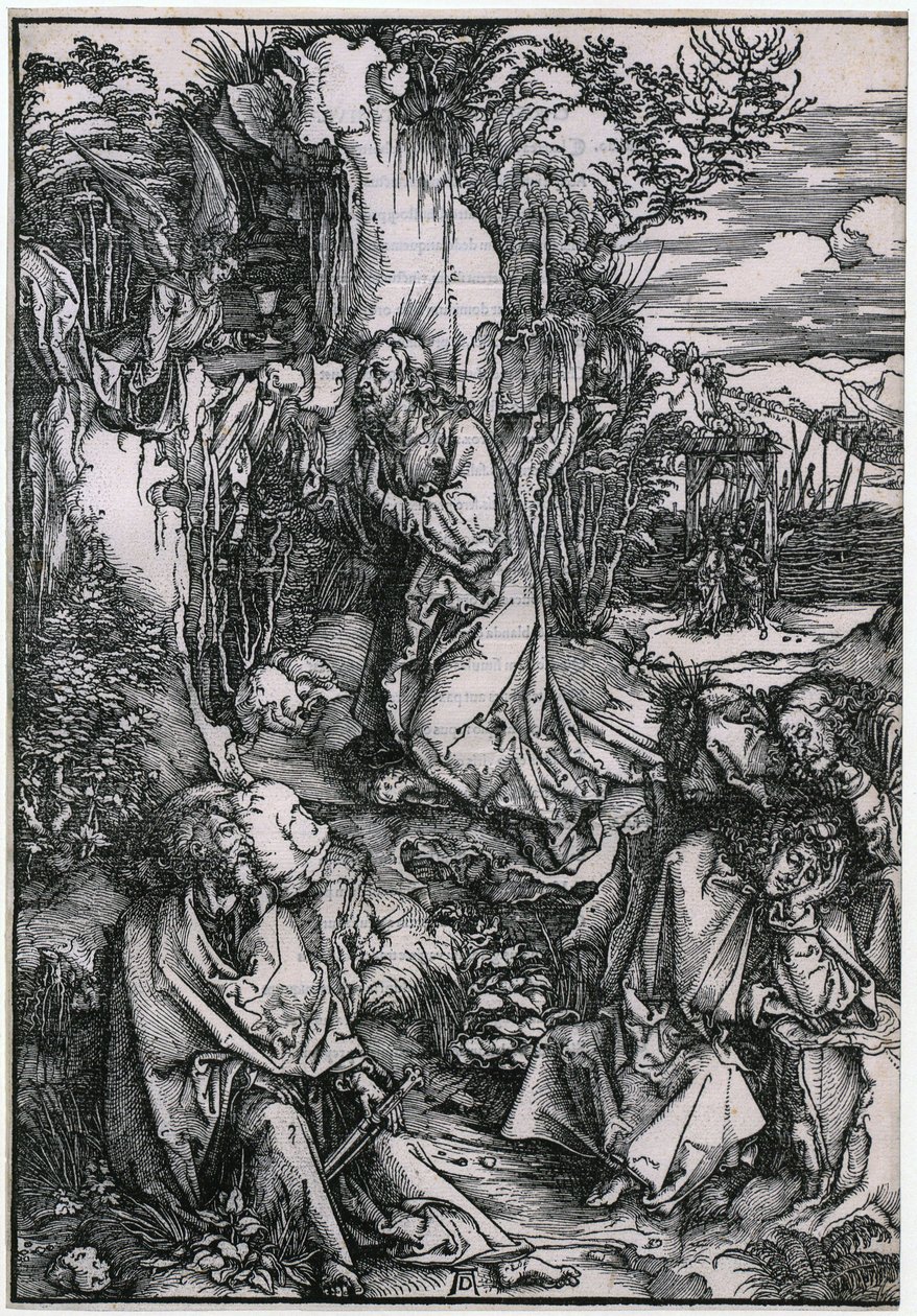 Chrystus na Górze Oliwnej, plansza 3 z cyklu „Wielka Pasja” autorstwa Albrecht Dürer