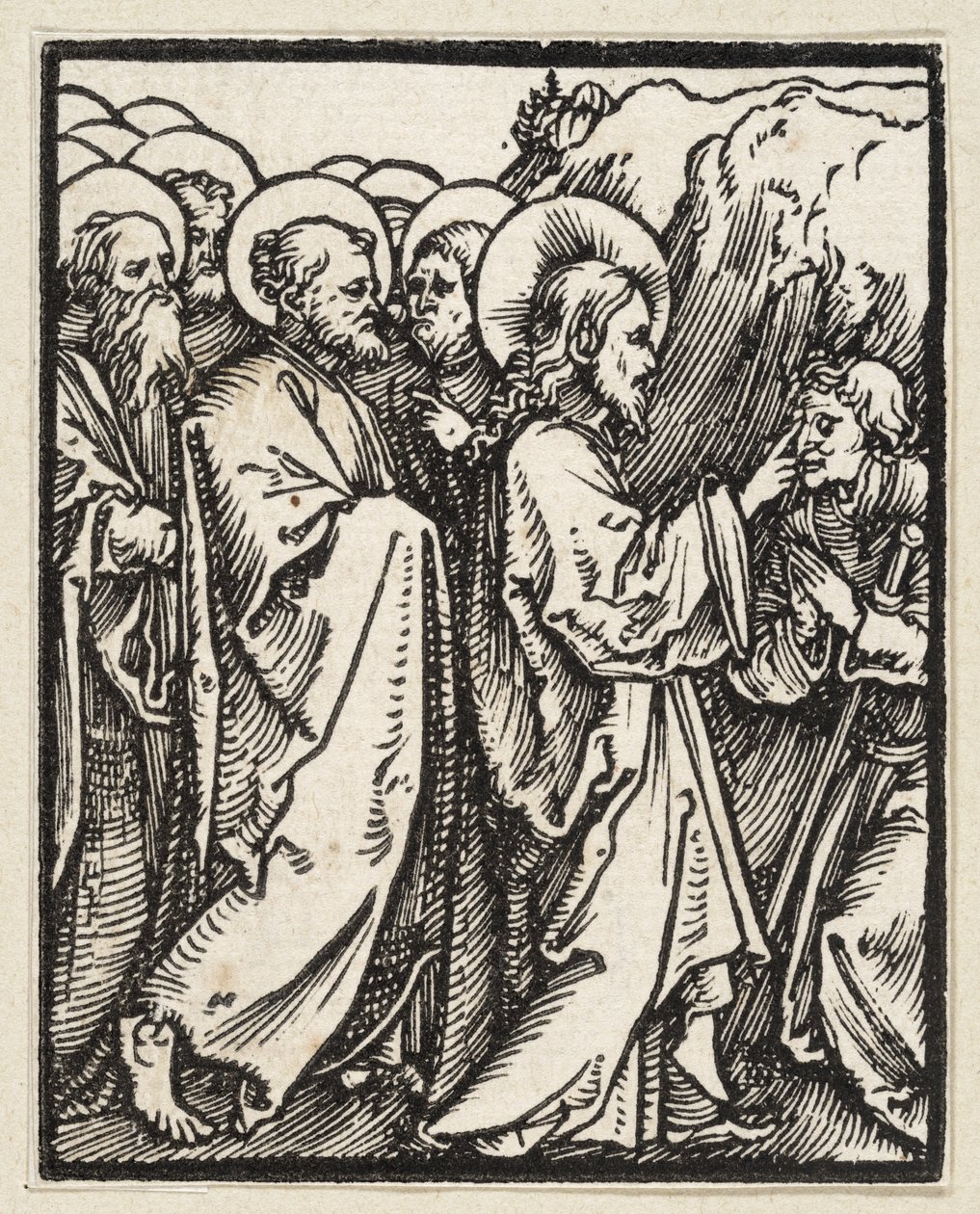 Chrystus uzdrawia niewidomego (z: Postilla, 43 drzeworyty) autorstwa Albrecht Dürer
