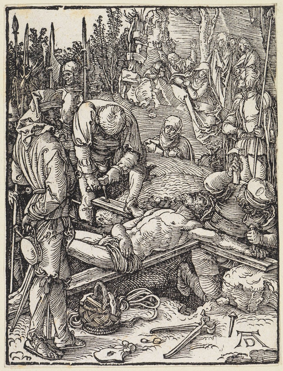 Chrystus zostaje przybity do krzyża autorstwa Albrecht Dürer