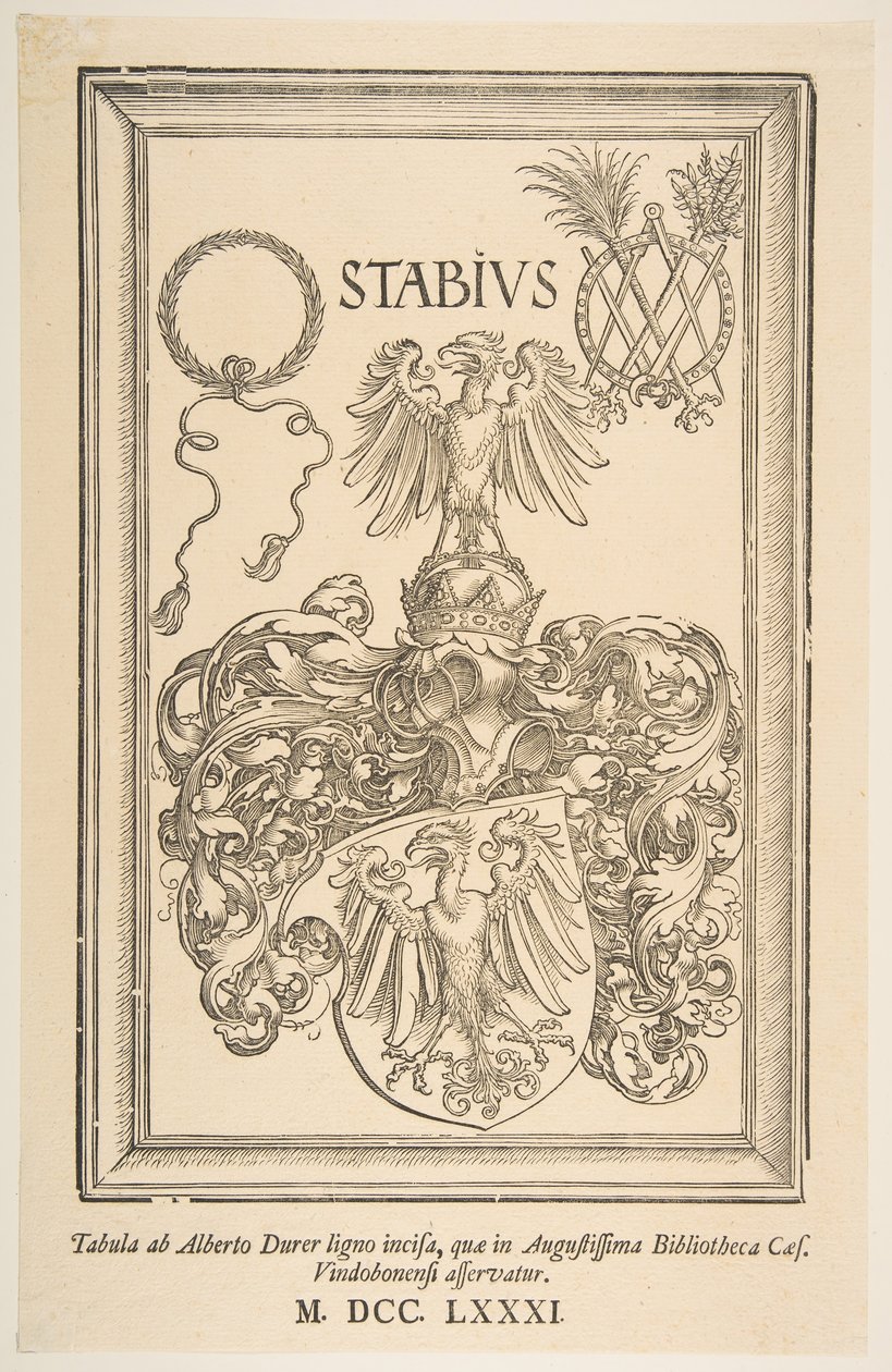 Herb Johana Stabiusa, wydanie 1781.n.d. autorstwa Albrecht Dürer