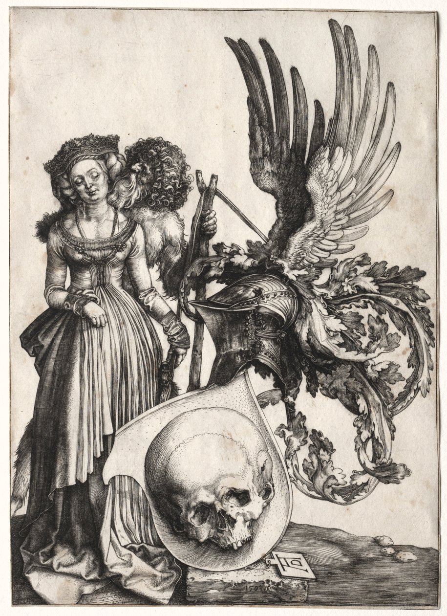 Herb z czaszką, 1503. autorstwa Albrecht Dürer