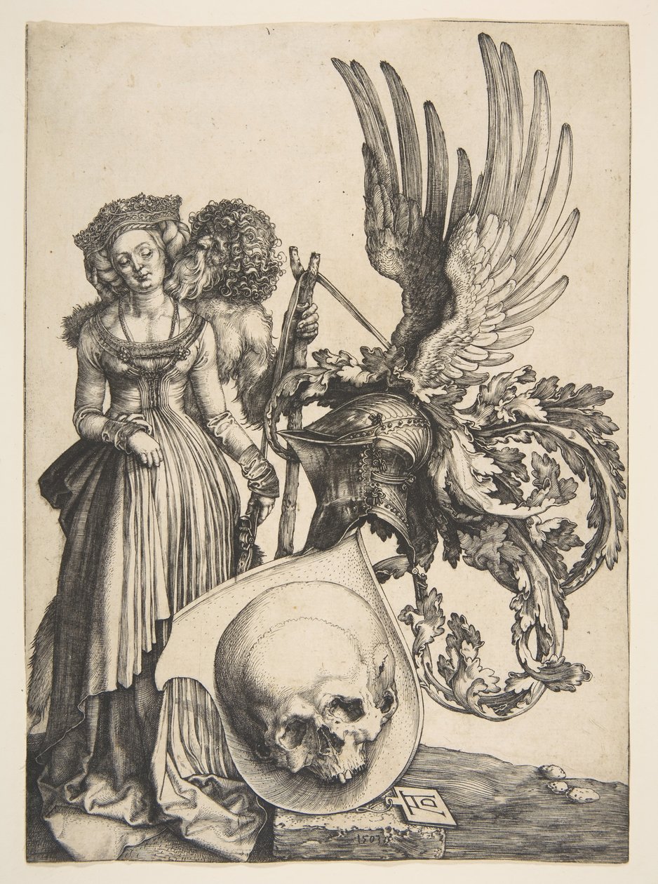 Herb z czaszką, 1503. autorstwa Albrecht Dürer