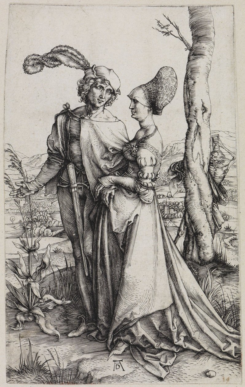 Kochankowie i śmierć (Spacer) autorstwa Albrecht Dürer
